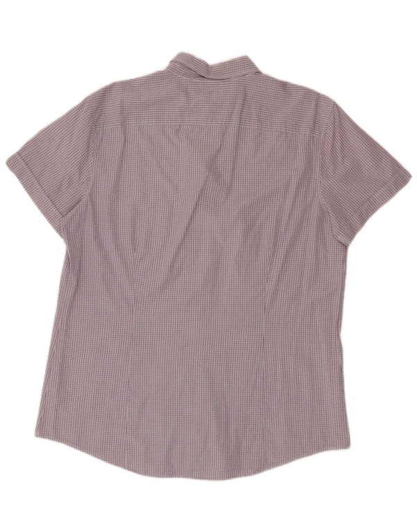 Benetton Chemise à manches courtes pour hommes Grand vichy violet