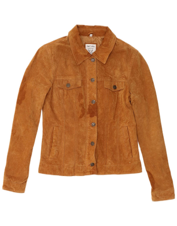 veste en daim femme vintage EU 36 petit cuir beige
