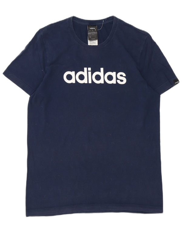 Adidas T-shirt graphique pour homme en coton bleu marine Taille S