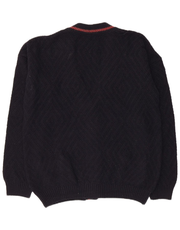 Pimet Magliera Cardigan Homme Pull Large Bleu Marine Fair Isle