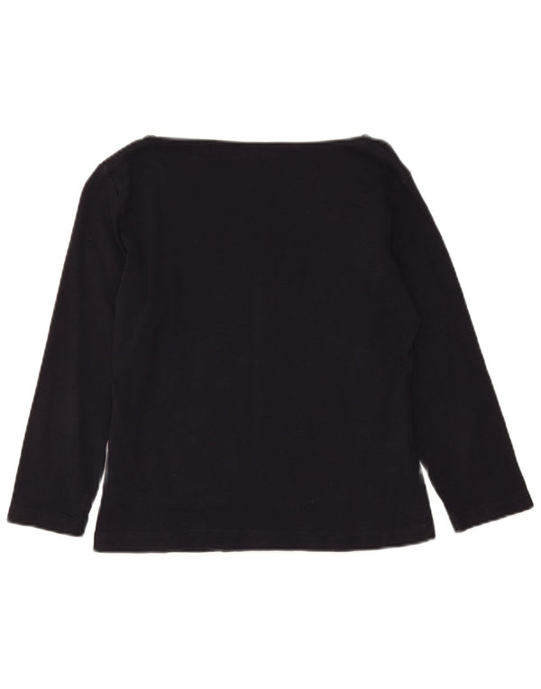 Guess Femme Crop Top Manches 3/4 UK 18 XL Bleu Marine Coton