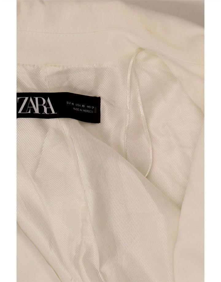 Zara Veste blazer surdimensionnée ouverte pour femme UK 6 XS Blanc Polyester