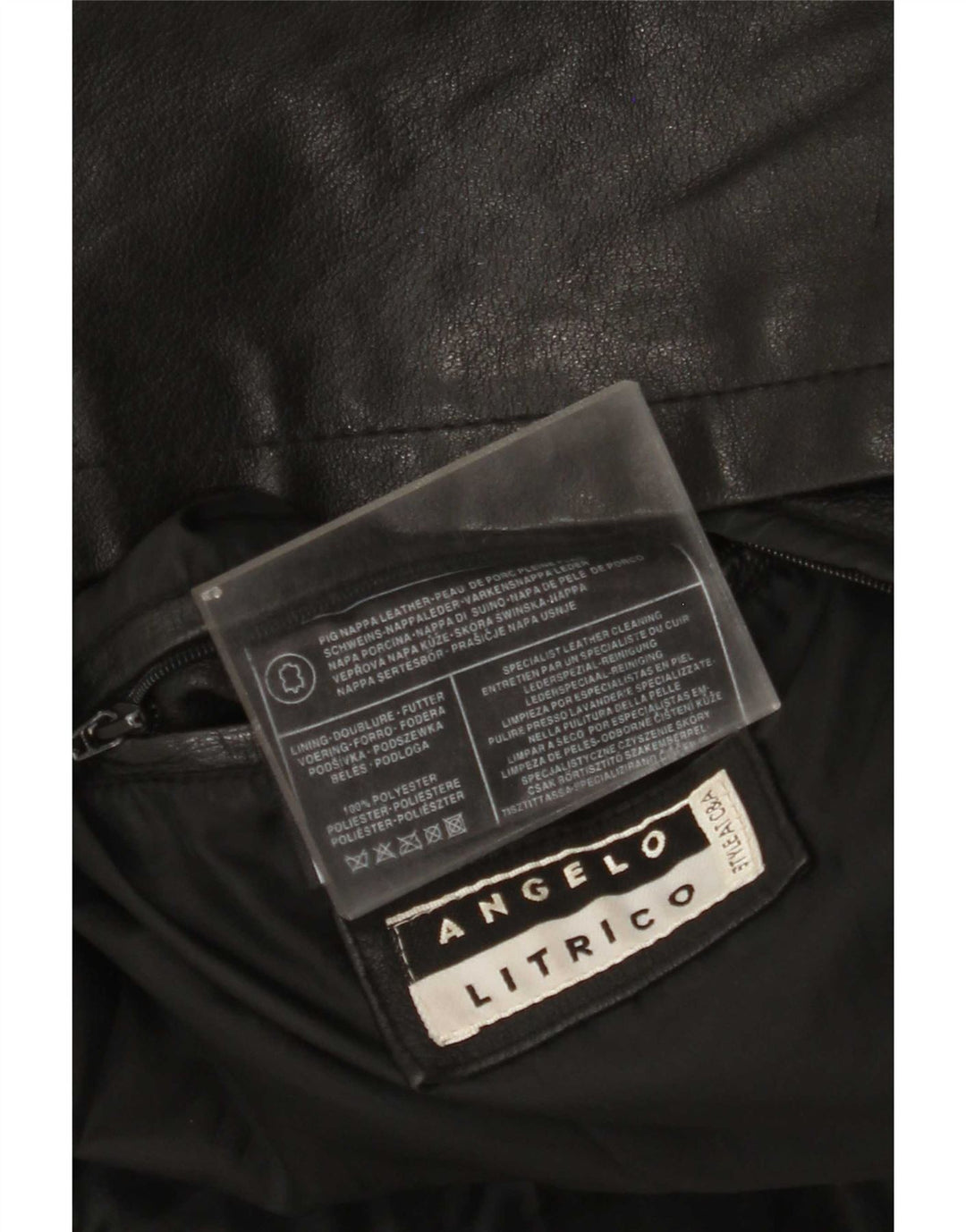 Angelo Litrico Veste en cuir pour homme UK 38 Medium Noir