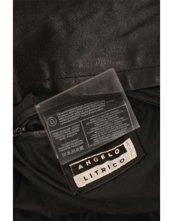 Angelo Litrico Veste en cuir pour homme UK 38 Medium Noir