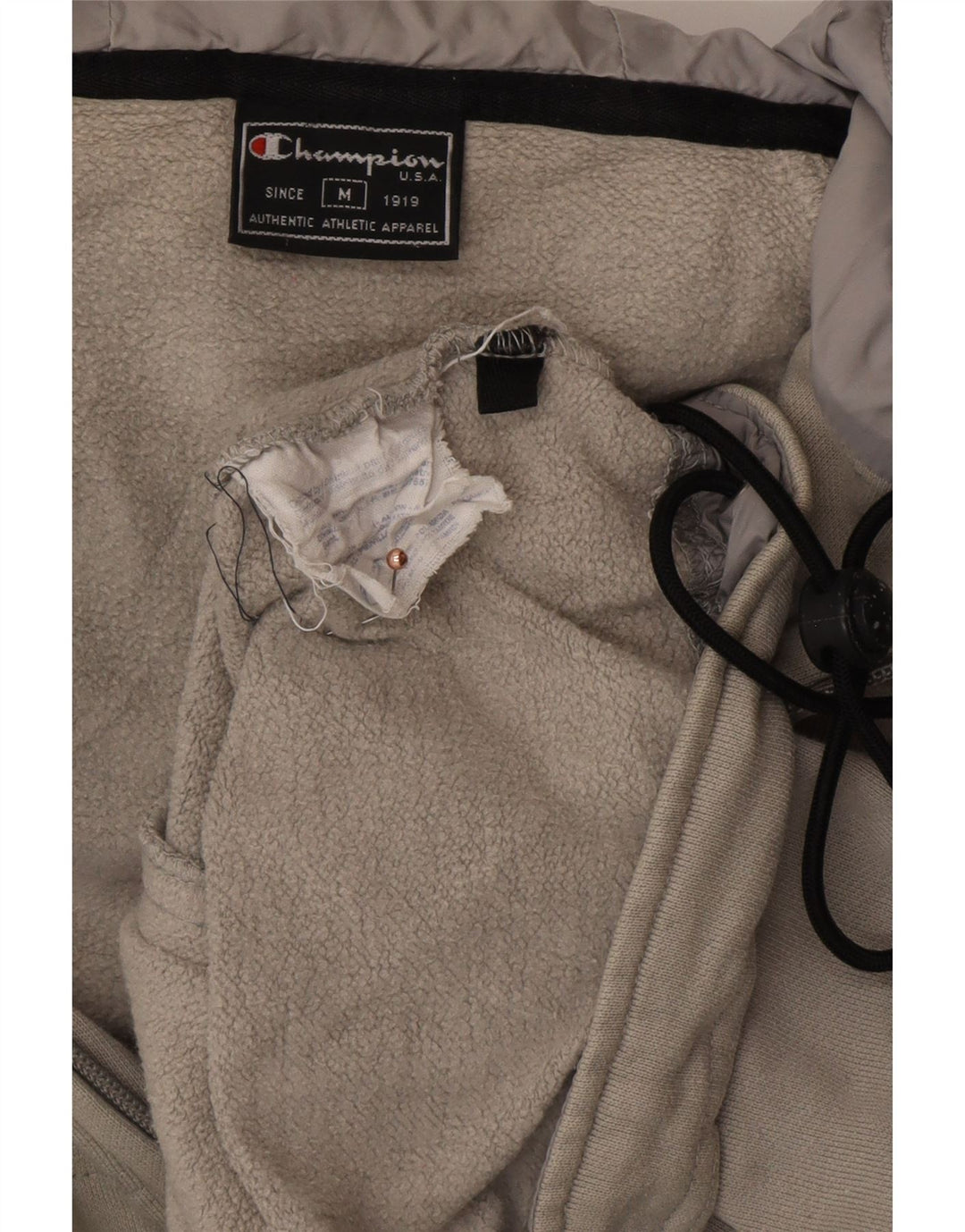 CHAMPION Pull à Capuche Zippé Homme Gris Moyen Coton