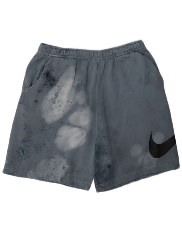Nike Short de sport délavé à l'acide pour homme 2XL en coton à pois bleu