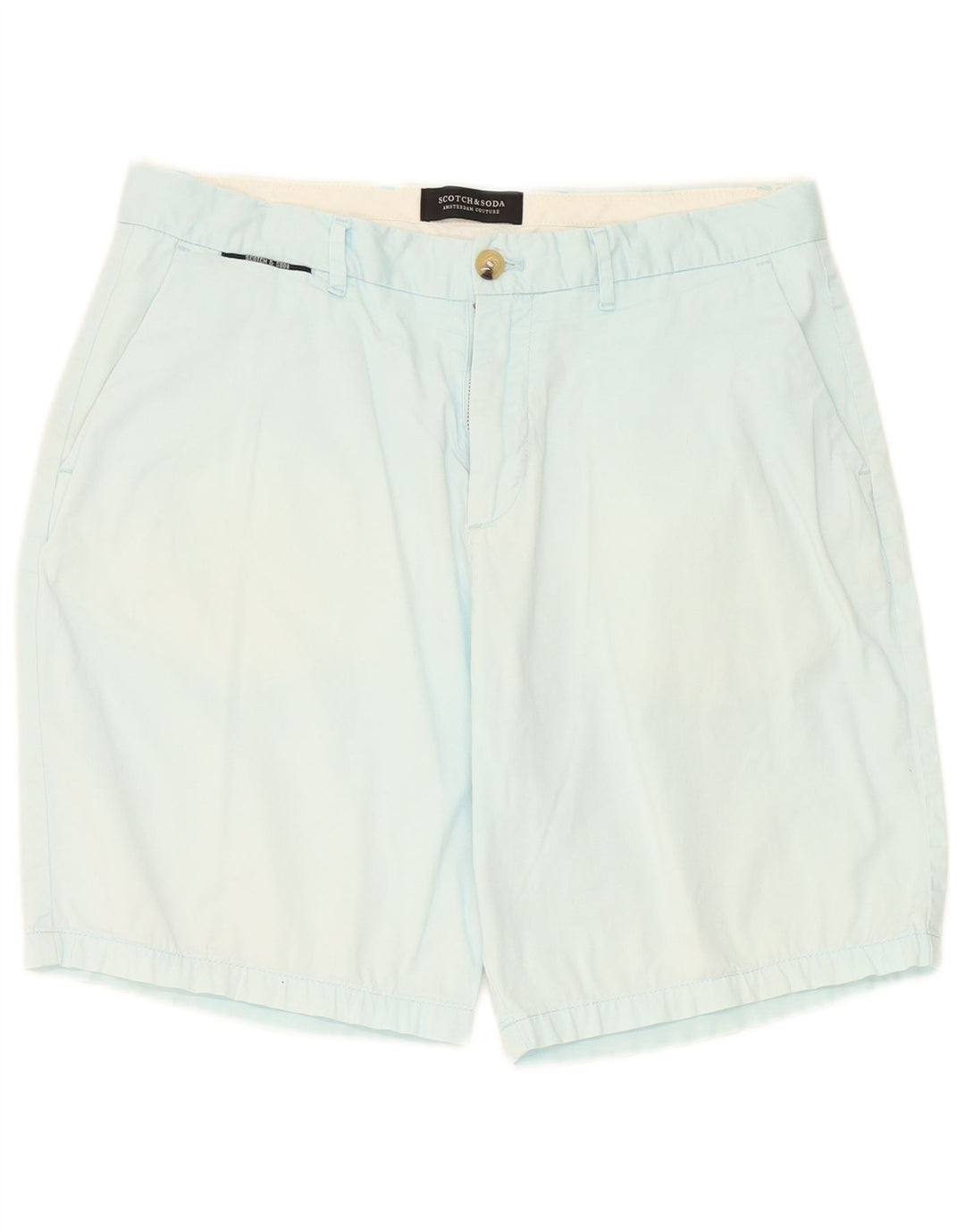 Scotch & Soda Short Chino Homme W31 Bleu Moyen Coton