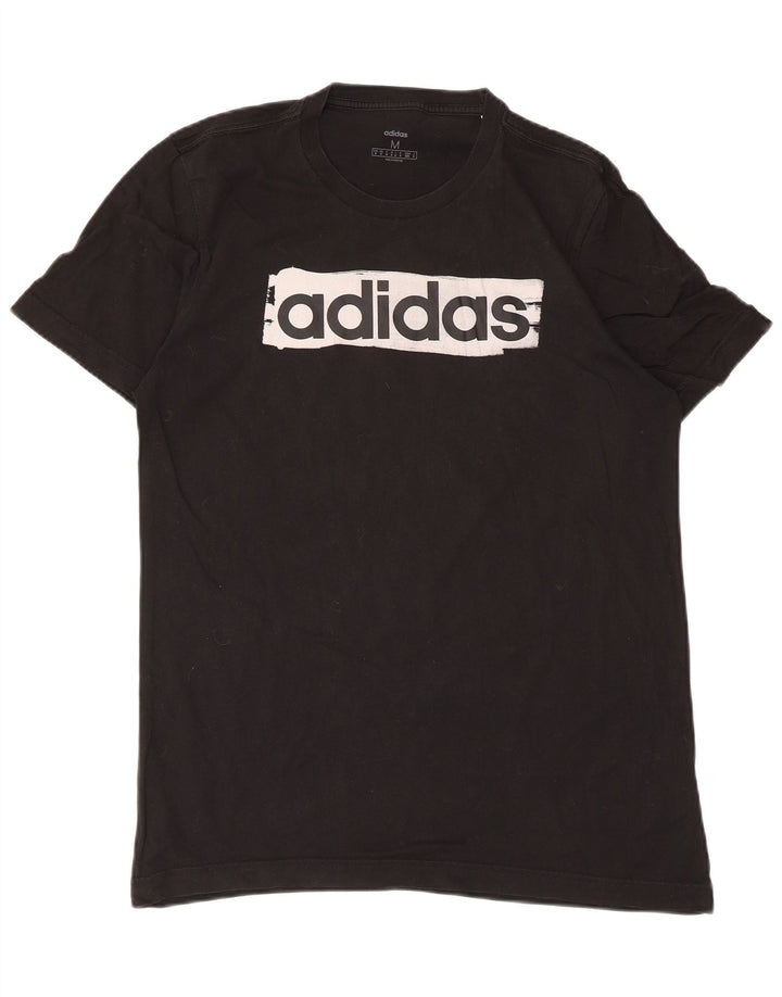 Adidas T-shirt graphique pour homme en coton noir moyen