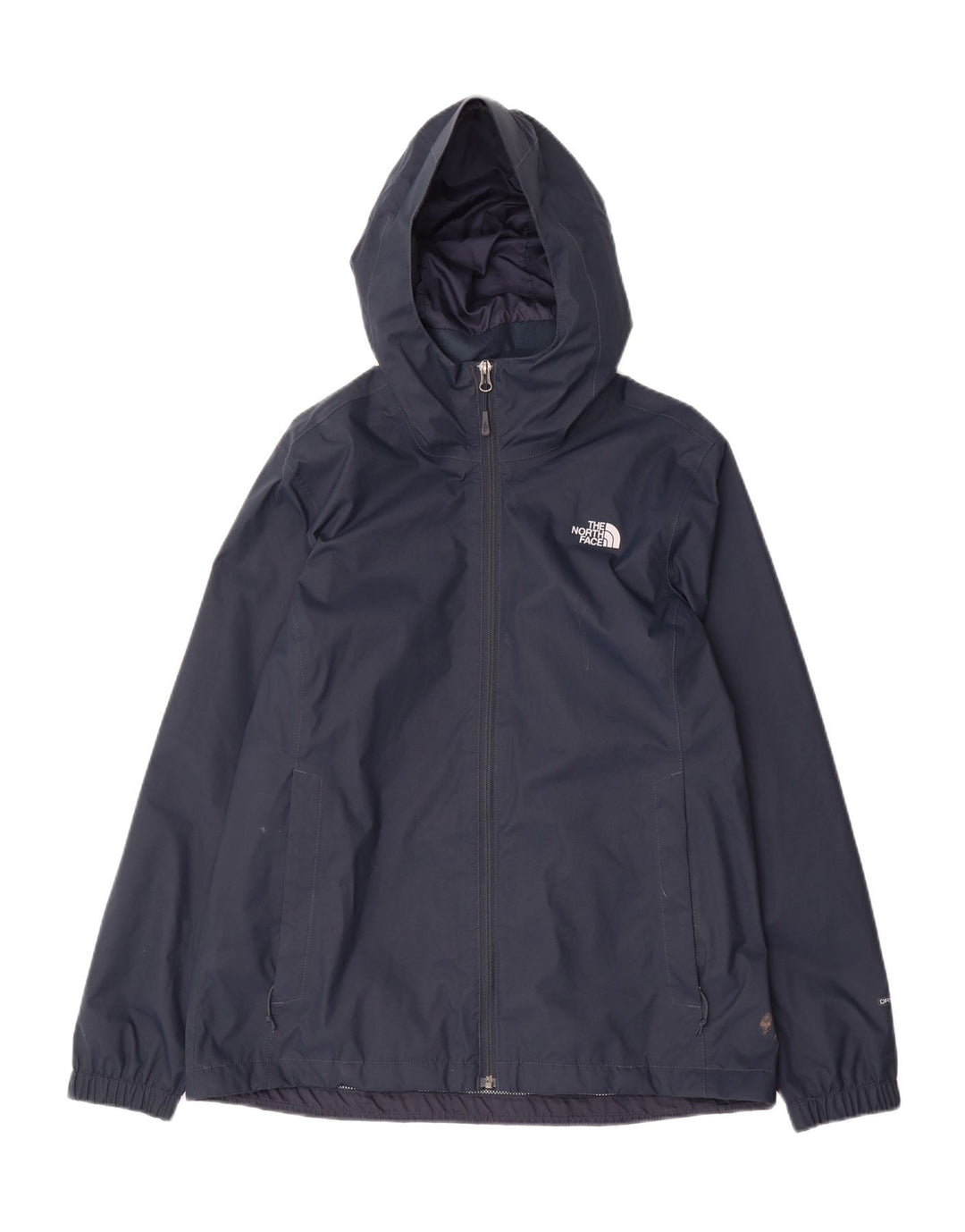 The North Face Veste de pluie à capuche pour femme UK 16 Large Bleu Marine Nylon