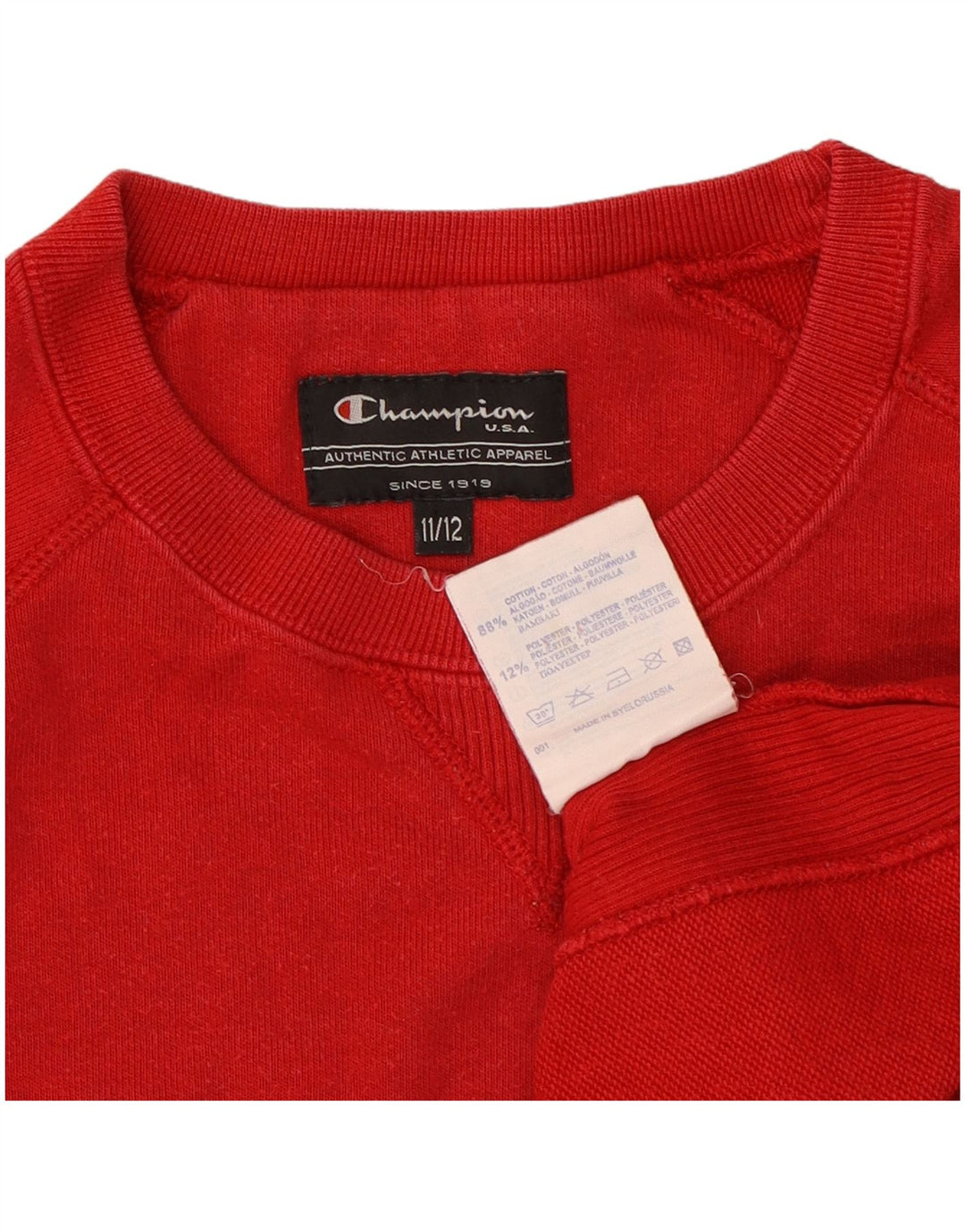 Champion Sweat-Shirt Graphique Garçon 11-12 ans Rouge Coton