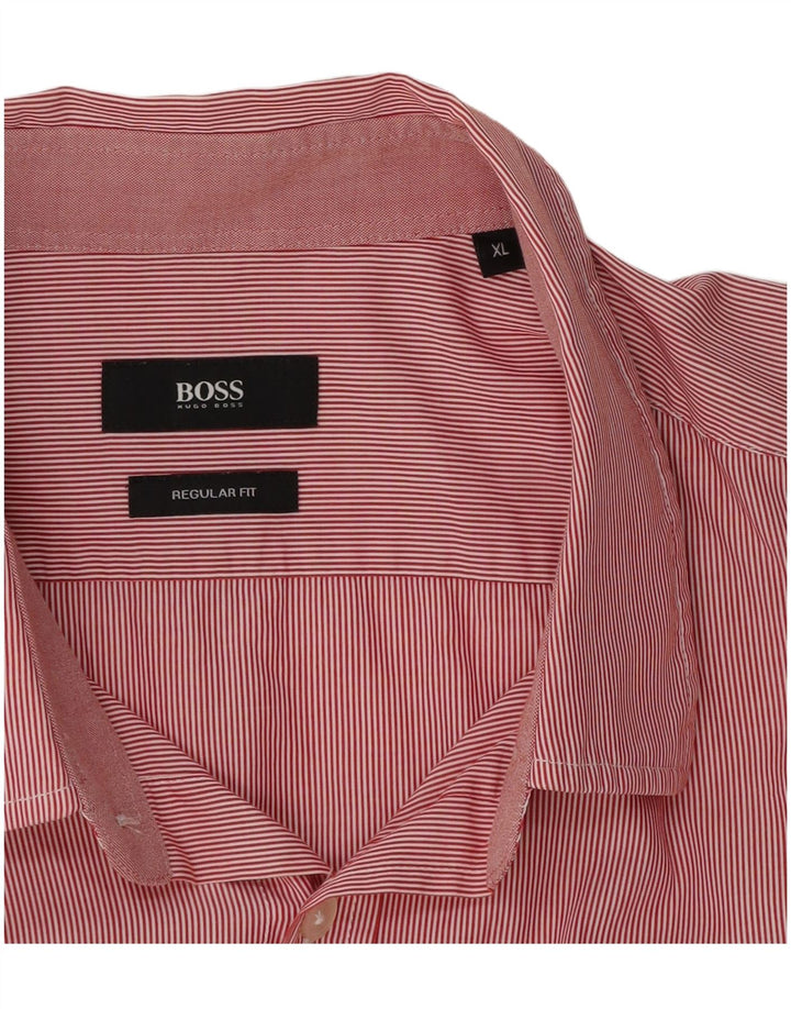 Hugo Boss Chemise Regular Fit XL à fines rayures rouges pour homme