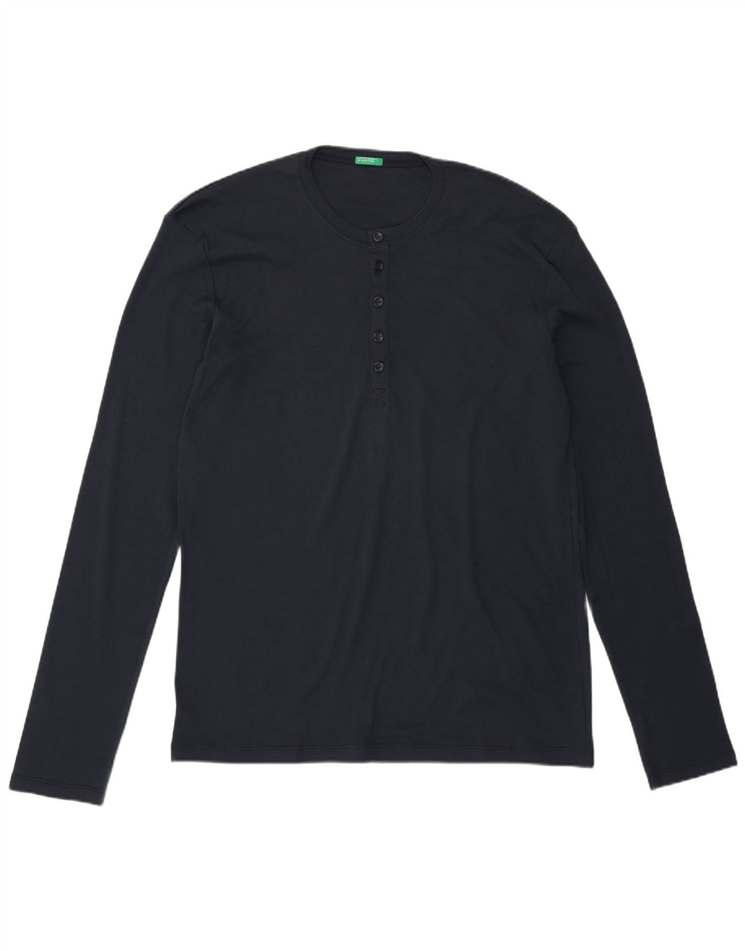 Benetton Haut Homme Manches Longues 2XL Bleu Marine Coton