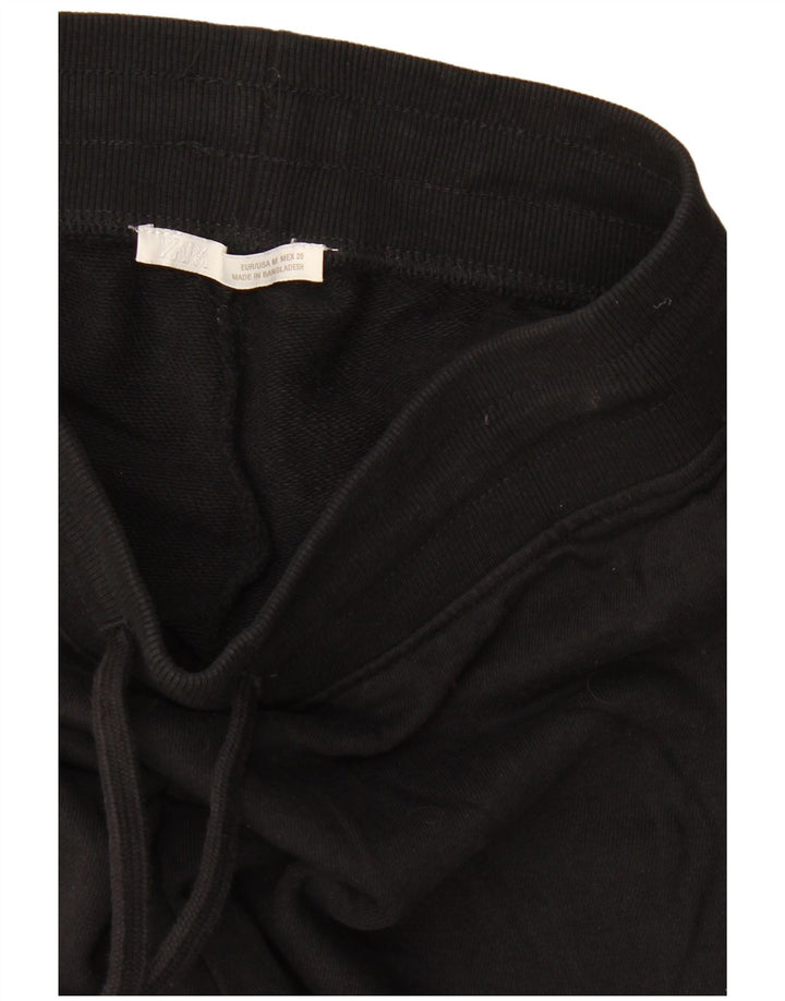 Zara Pantalon de survêtement évasé pour femme UK 12 Medium Noir