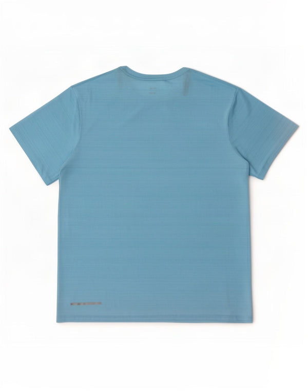 Nike T-shirt Dri Fit pour homme en polyester à fines rayures bleues