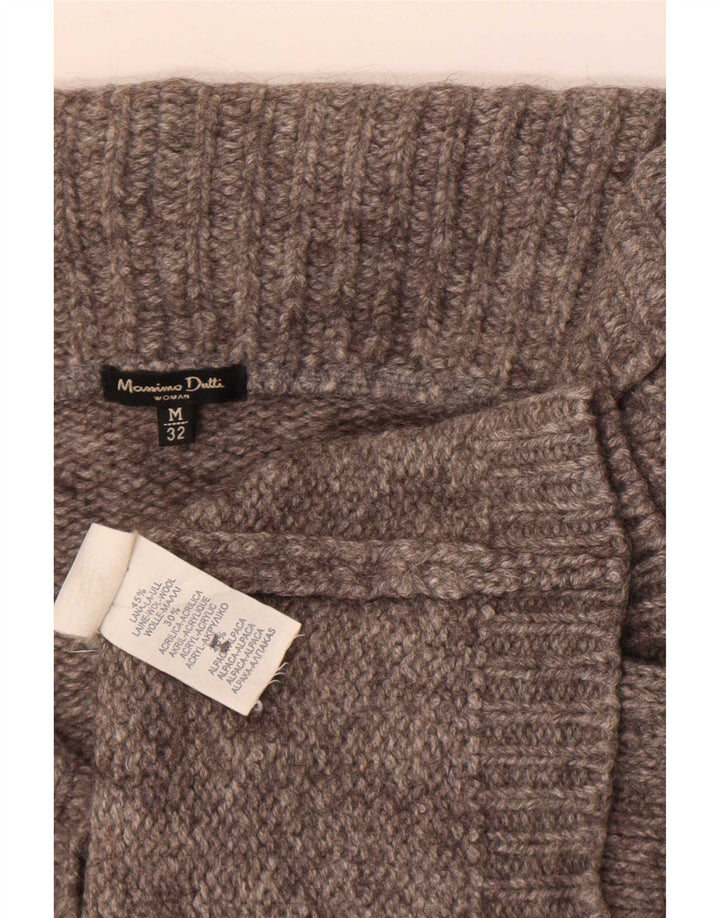 Massimo Dutti Cardigan court pour femme UK 12 laine gris moyen