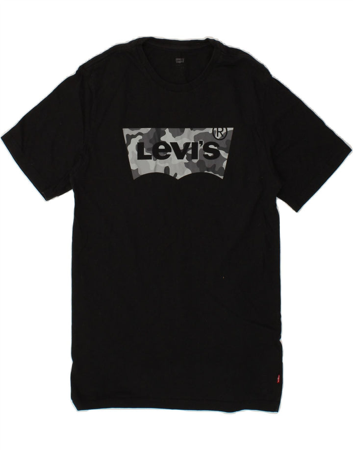 LEVI'S Mens Graphic T-Shirt Top Small Black Cotton Vintage Levi's and Second-Hand Levi's from Messina Hembry 