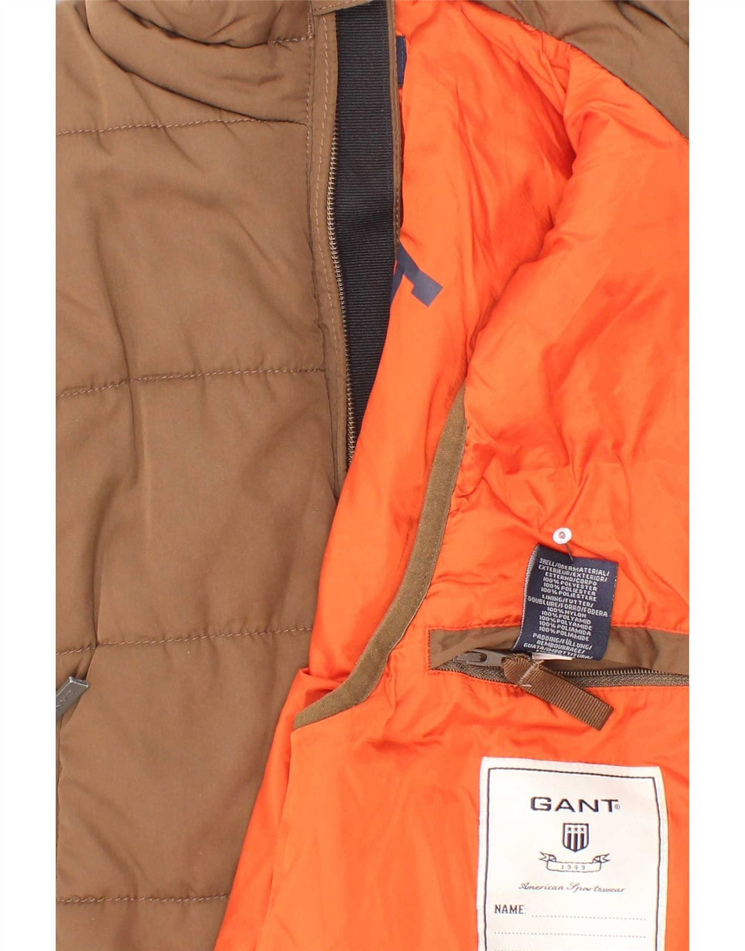 Gant Gilet Rembourré Garçon 7-8 Ans Marron Moyen Polyester