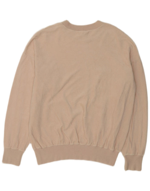 vintage Mens Crew Neck Jumper Pull IT 54 XL Beige Colourblock Coton