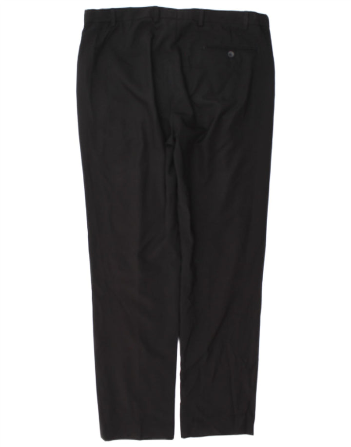 Marks & Spencer Pantalon de costume droit pour homme W38 L33 Noir Polyester