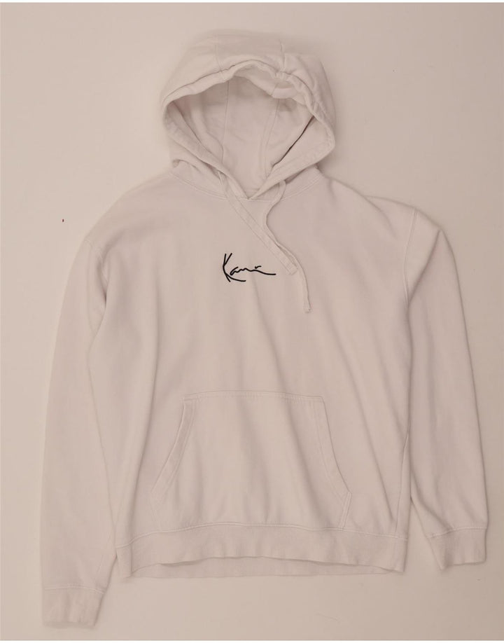 KARL KANI Pull à capuche graphique coupe ample pour homme Petit coton blanc