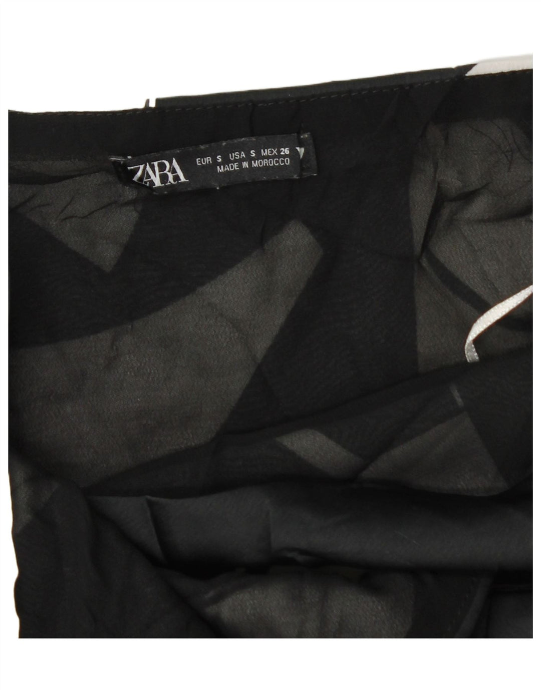 Zara Femme Mini Robe D'été UK 8 Petit Noir Géométrique