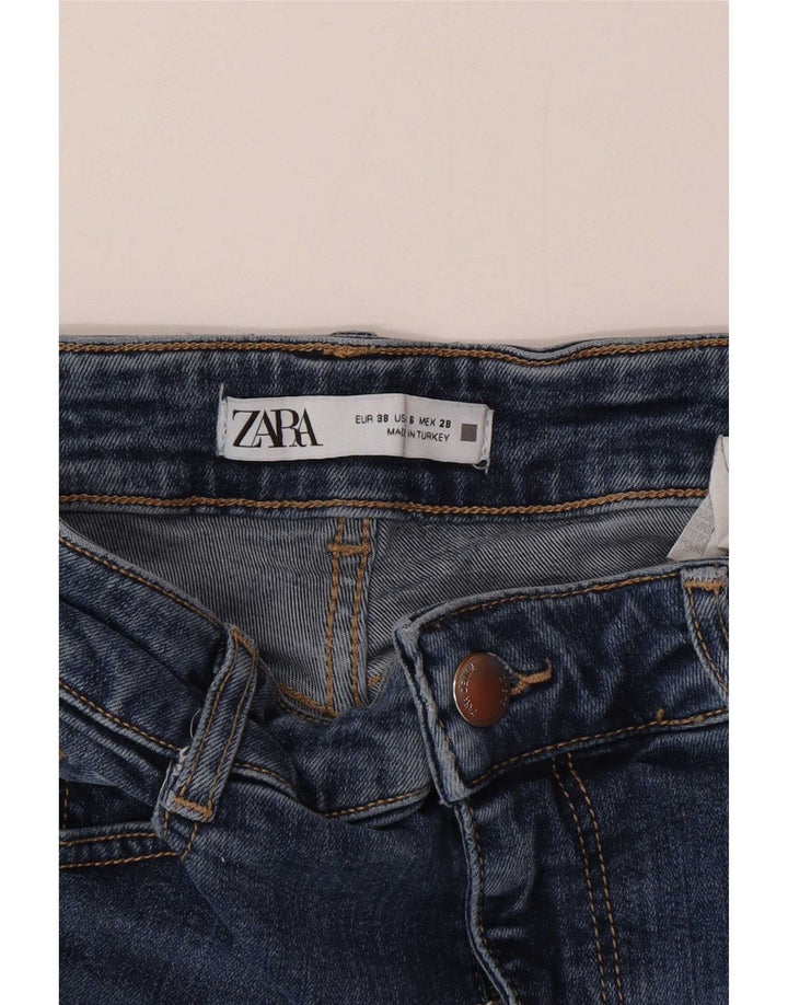 Zara Jean évasé pour femme EU 38 Small W28 L32 Bleu Coton
