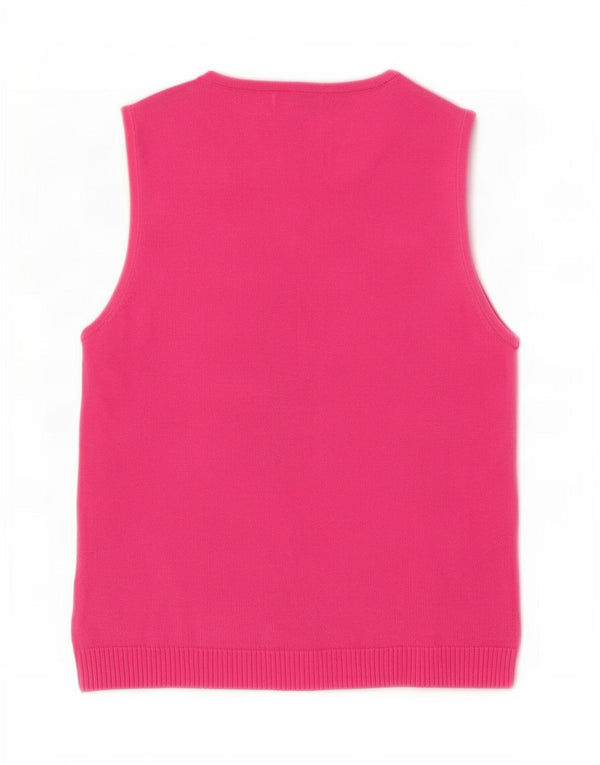 Izod Femme Petite Gilet Débardeur UK 14 Grand Rose Argyle/Diamant Coton