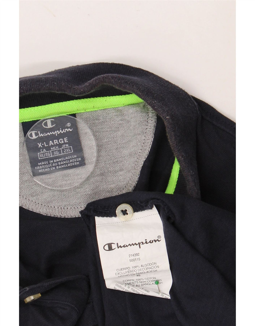 CHAMPION Polo Homme XL Bleu Marine Coton