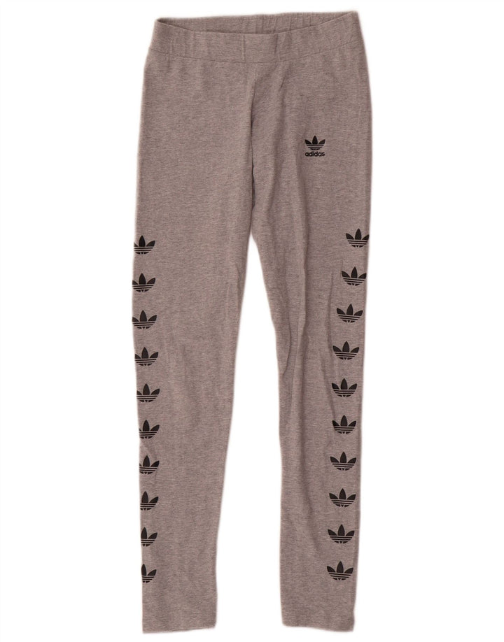 Adidas Leggings graphiques pour femmes UK 8 petit coton gris
