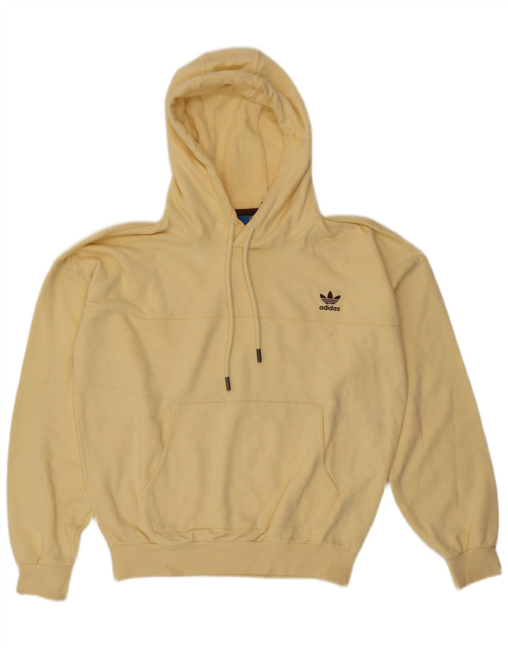 Adidas Pull à capuche surdimensionné pour femme UK 14 Coton jaune moyen