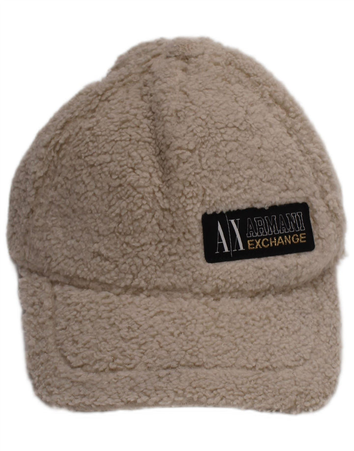 Armani Exchange Casquette de baseball en polaire pour homme Taille unique en polyester blanc cassé