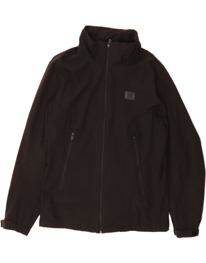 JACK & JONES Mens Windbreaker Jacket UK 40 Large Black Vintage Jack & Jones and Second-Hand Jack & Jones from Messina Hembry 