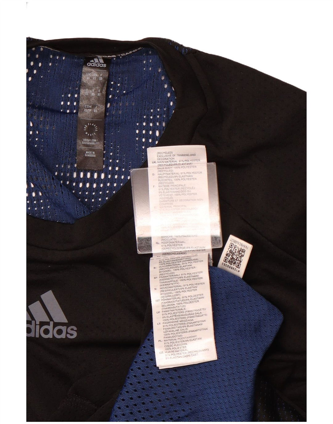 ADIDAS Mens Top Long Sleeve XS Black Polyester