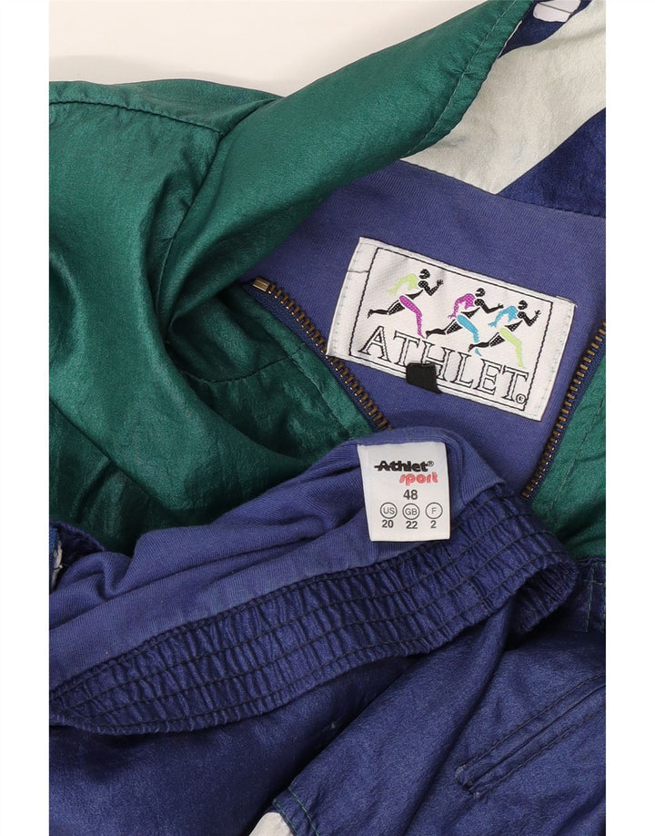 ATHLETA Veste de survêtement graphique pour femme UK 22 3XL Vert Colourblock
