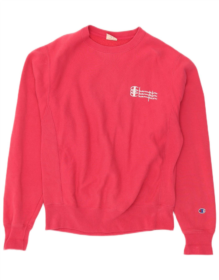 Champion Sweat-shirt surdimensionné pour femme UK 10 Petit coton rose