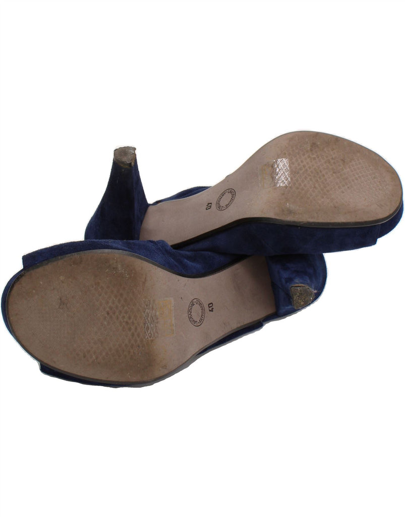 CARVELA Womens Open Toe Suede Slingback Heels UK Size 7 Navy Blue Suede Vintage Carvela and Second-Hand Carvela from Messina Hembry 