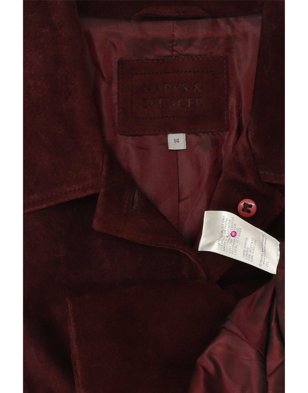 Marks & Spencer Veste blazer à 5 boutons pour femme UK 14 Bordeaux moyen