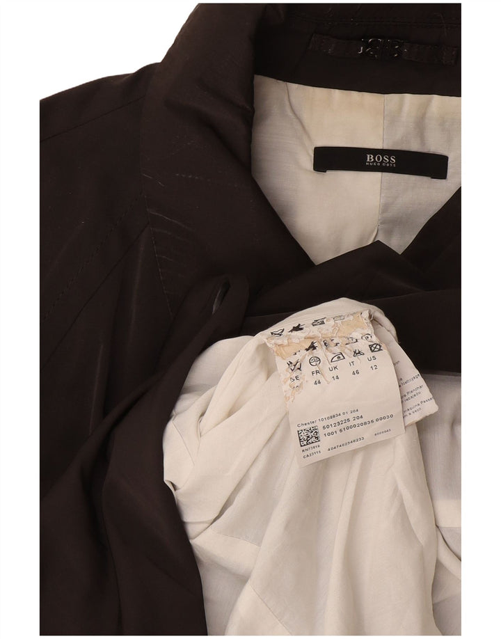 Hugo Boss Trench-Coat Femme UK 44 Gris Moyen Polyester