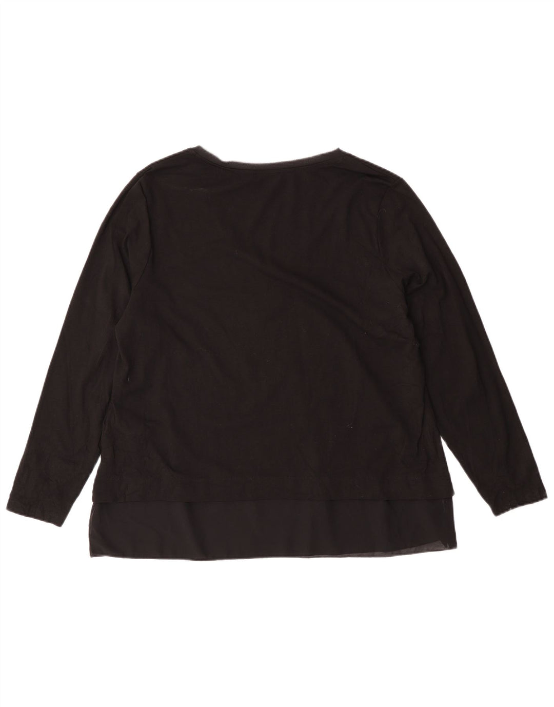 Fiorella Rubino Haut graphique à manches longues pour femme UK 14 Coton noir moyen