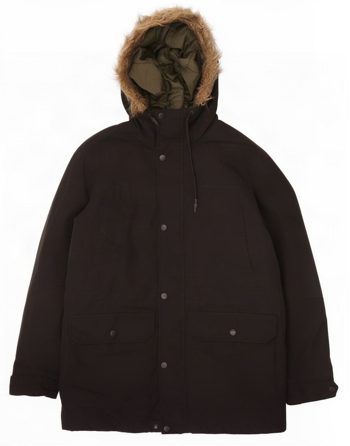 Jack & Jones Parka à capuche pour homme UK 38 Medium Noir Polyester