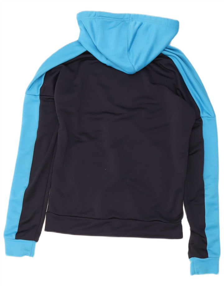 Adidas Pull à capuche zippé pour homme Petit polyester color block bleu marine