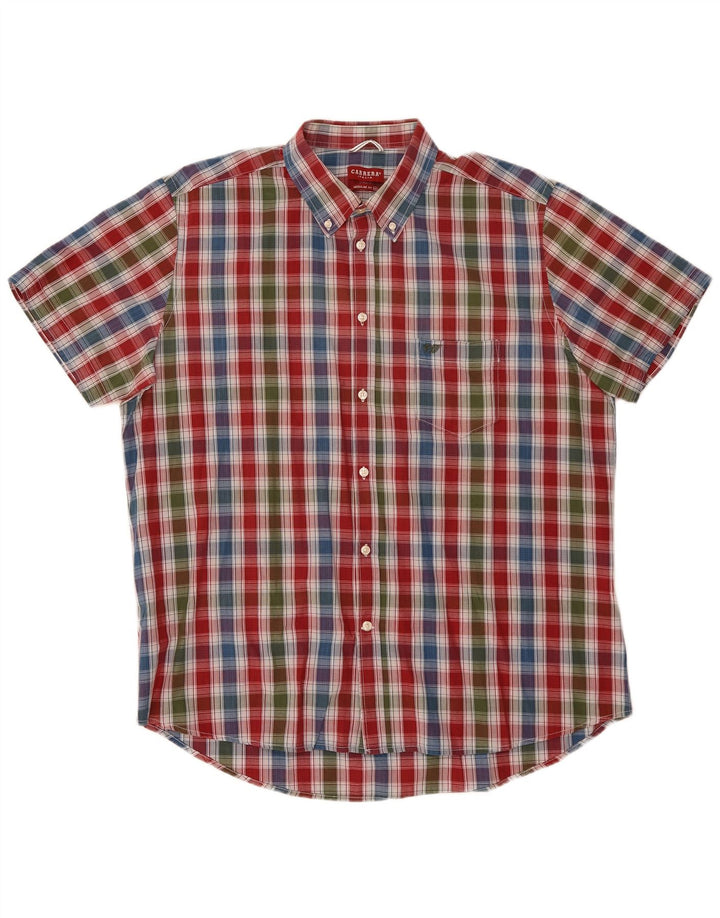 Carrera Chemise à manches courtes Regular Fit pour homme en coton à carreaux multicolore 2XL