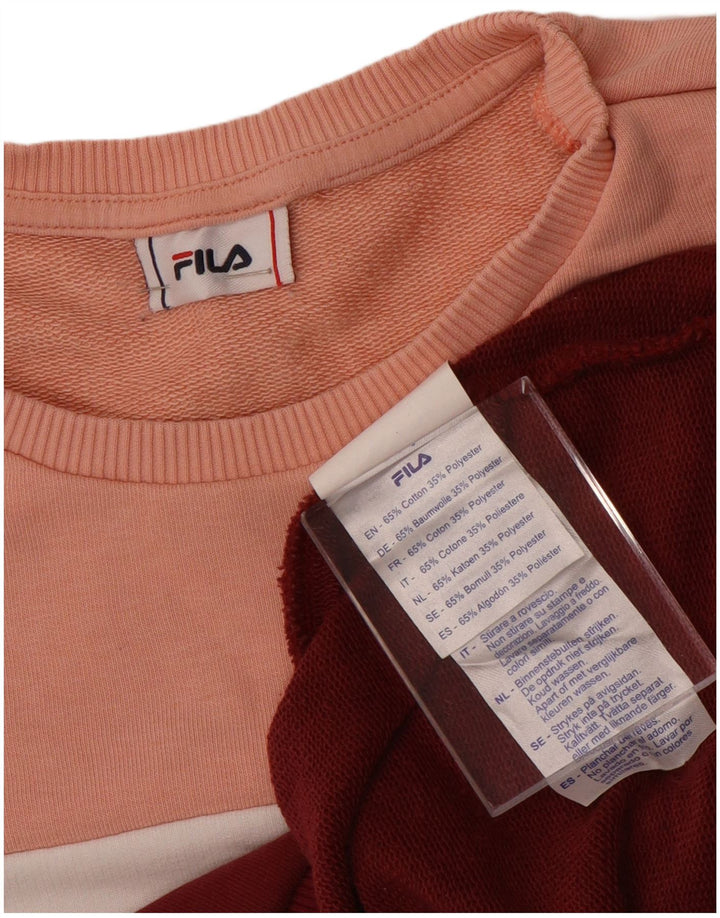 FILA Sweat-shirt pour femme UK 16 Large Multicolore Colourblock