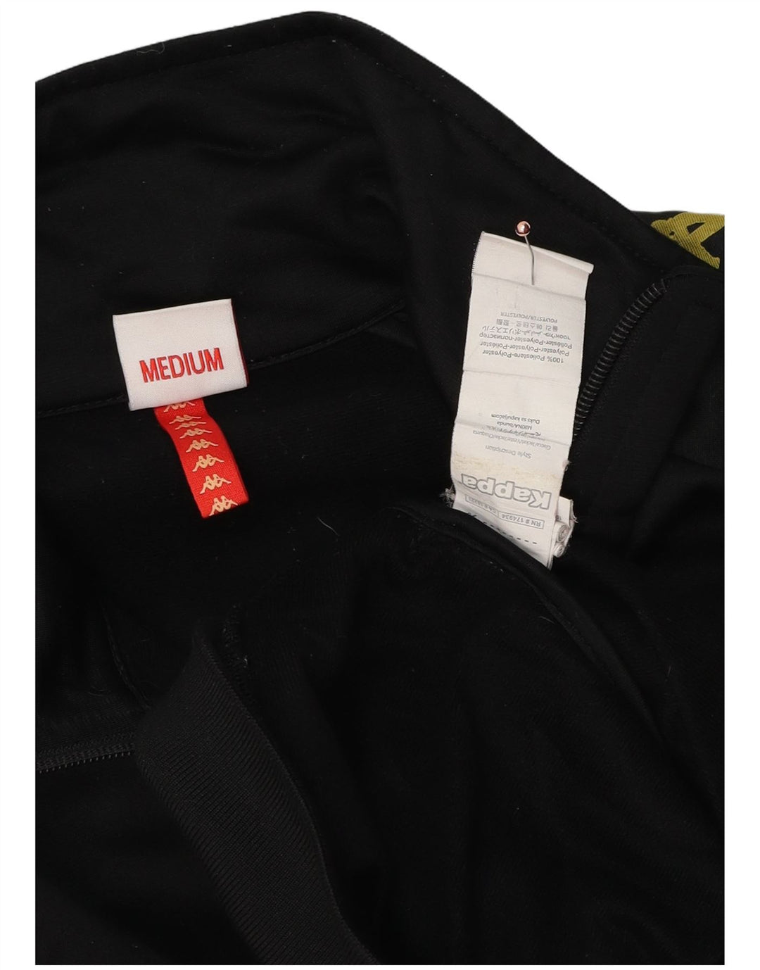 Kappa Veste de Survêtement Graphique Homme Noir Moyen Polyester