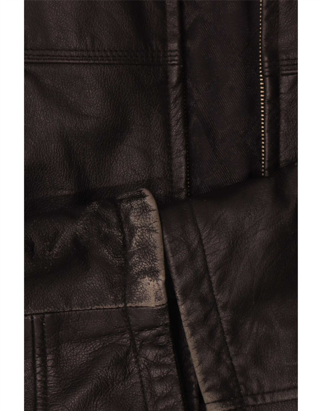 veste en cuir homme vintage IT 54 XL Noir