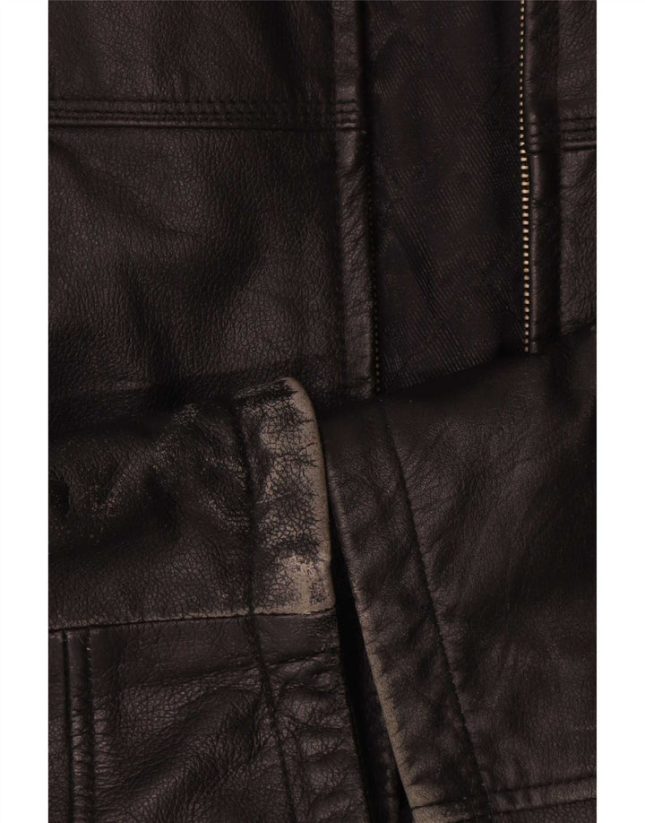 veste en cuir homme vintage IT 54 XL Noir