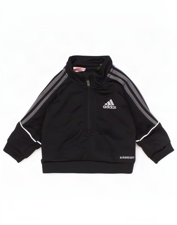 Adidas Aeroready Sweat-shirt à col zippé pour bébé garçon 0-3 mois Noir