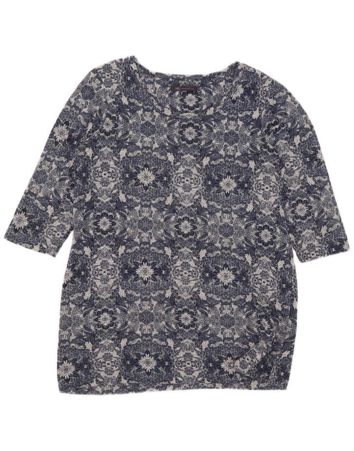Marks & Spencer Haut Femme Manches 3/4 UK 16 Grand Bleu Floral Polyester