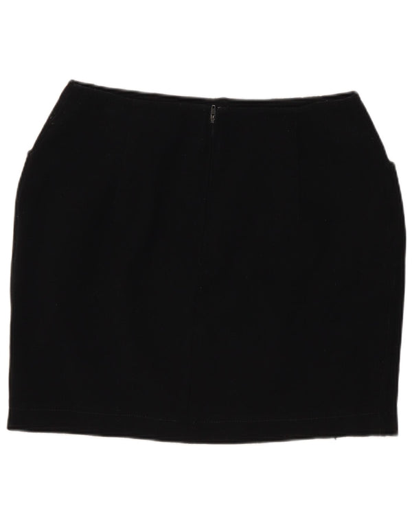 Marella Mini jupe femme UK 10 Small W26 laine noire