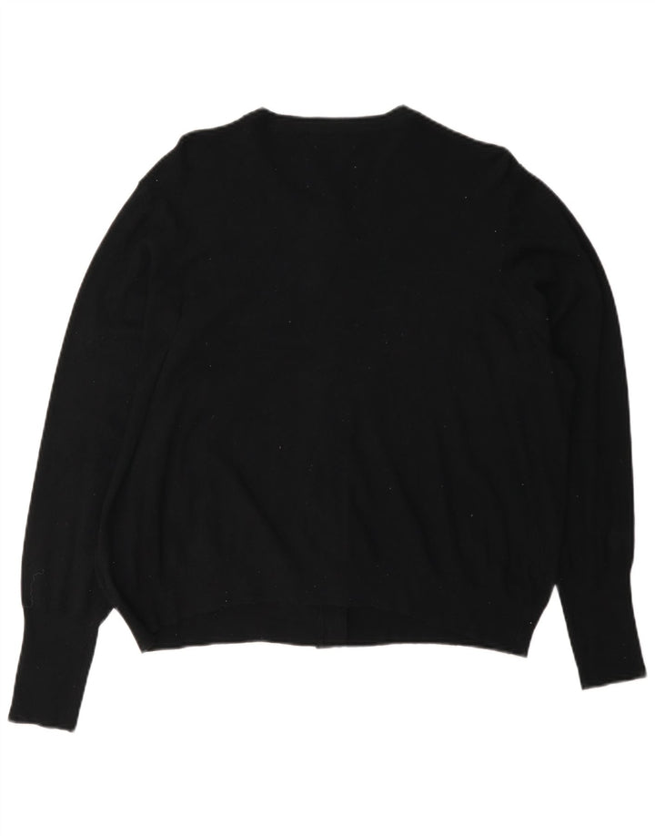 Marks & Spencer Pull Cardigan Femme UK 20 2XL Noir Viscose